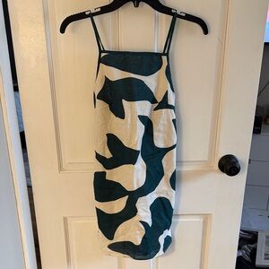 Abercrombie & Fitch Teal and Cream Midi Dress